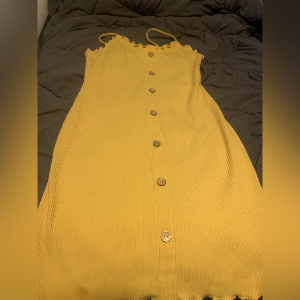 Yellow Button Dress
